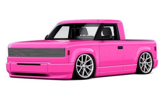 Hot pink mini truck